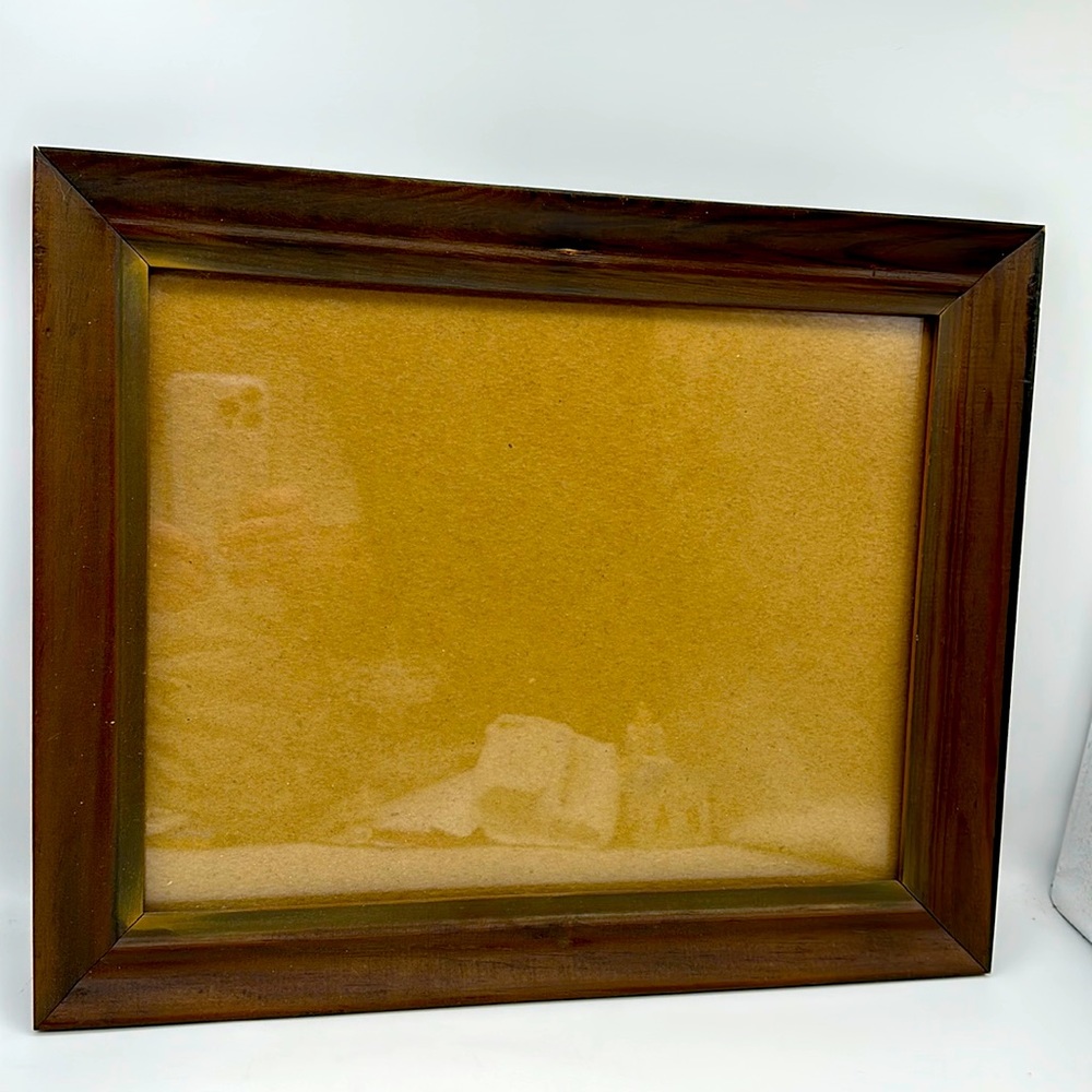 Vintage Farmhouse Frame-Glass Pane-Frame Size 13.5”x16.6” Approx